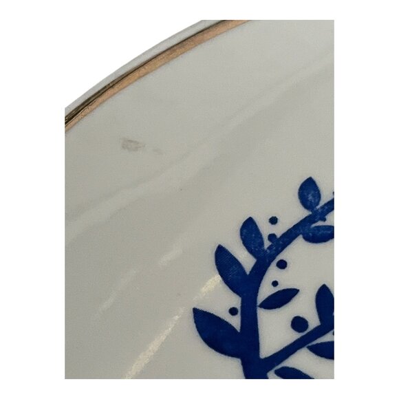 Ceramic Hanukkah Menorah Plate – 6.25" Judaica Dish – Blue & White Festival of - Picture 4 of 4